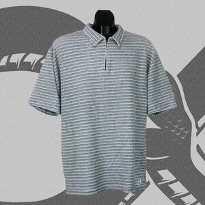 Vintage Billabong 90s Quarter Zip T-shirt Striped Men's L/XL Made in USA